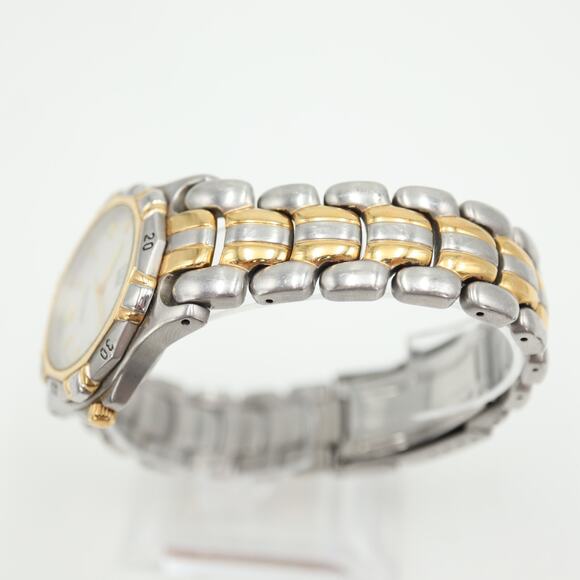 ESQ Swiss Watch Men 36mm Two Tone Date Glitter Dial Stainless Steel New Battery - Picture 13 of 16